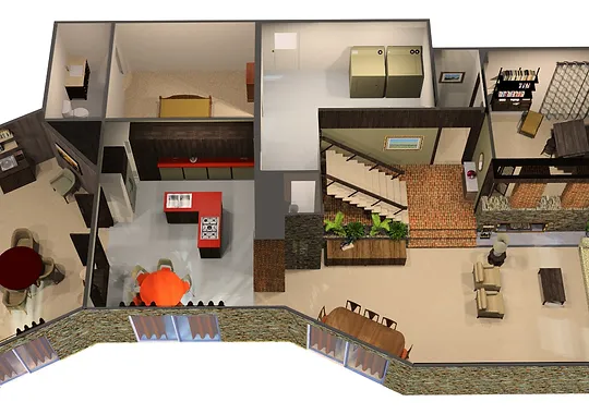 brady bunch house floor plan