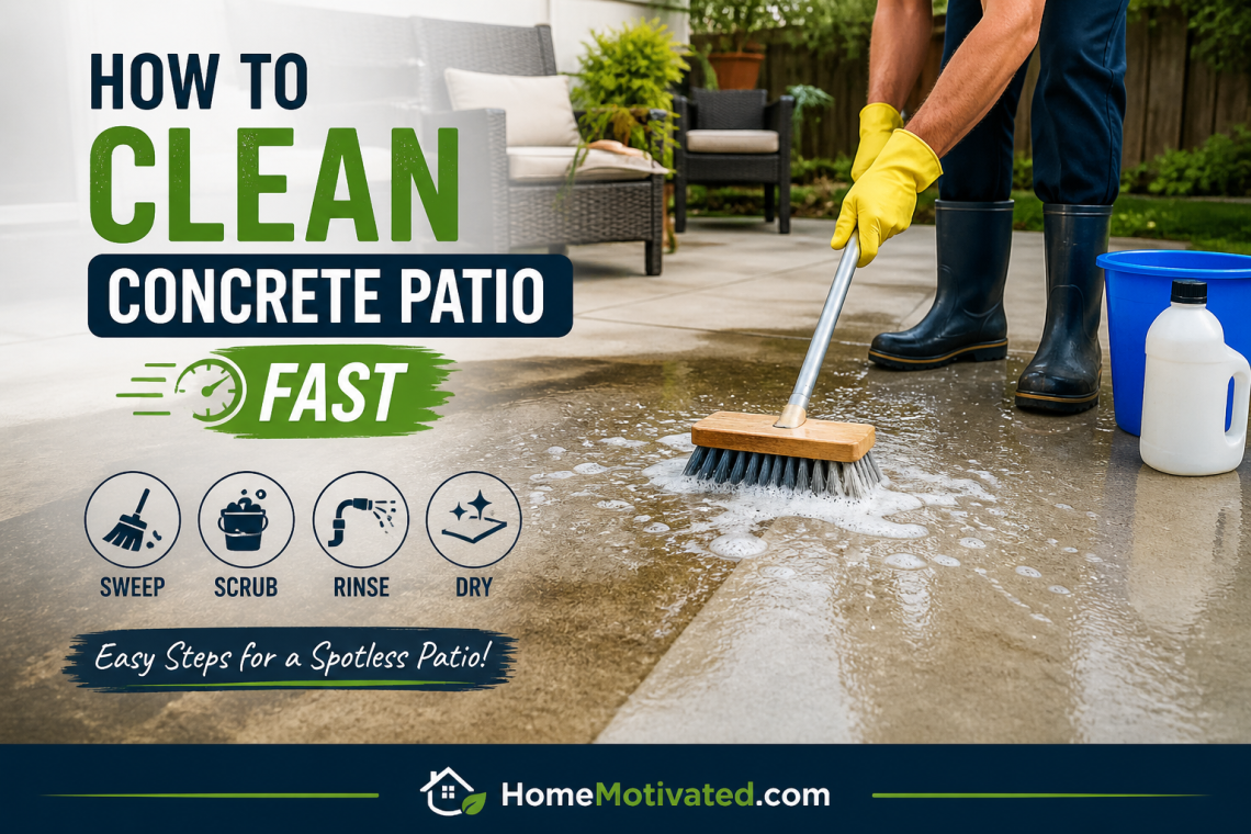 how to clean concrete patio